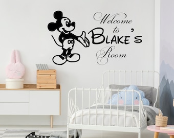Name Wall Decals - Custom Name - Mickey Mouse - Kids Vinyl Sticker - Boys Room Decor - Mickey Mouse Decal - Nursery Decor SM84
