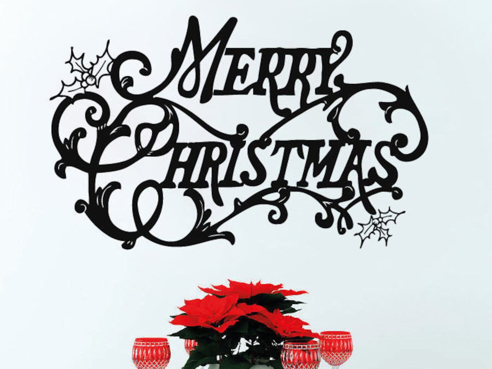 Merry Christmas Wall Decals Holiday Vinyl Sticker | Etsy
