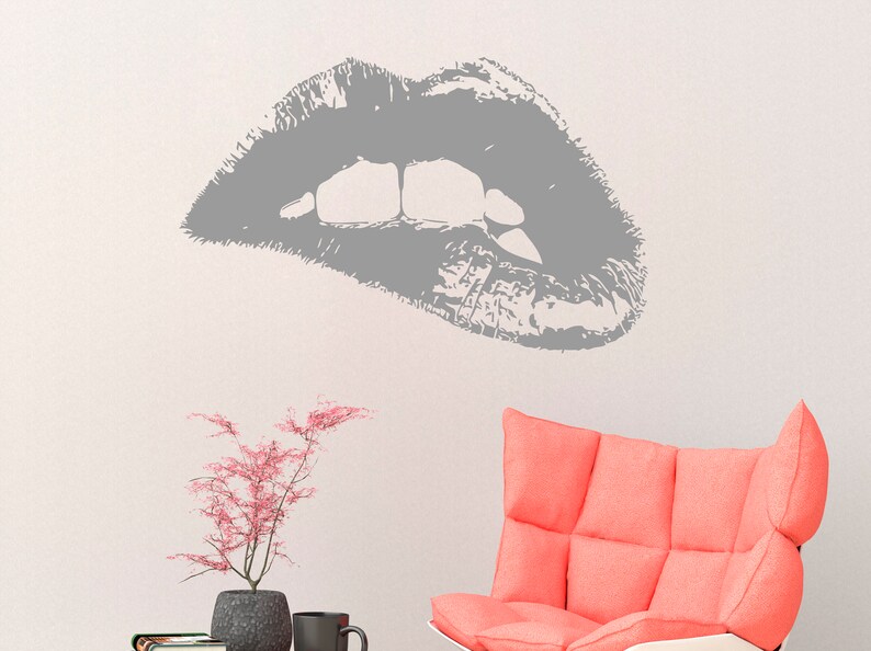 Red Lips Wall Decals Lips Decal Wall Art Mural Make up Etsy
