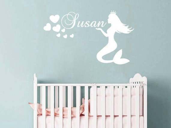 Custom Name Wall Decals Girl Name Stickers Mermaid Decal Etsy Custom Name Wall Decals Girl Name Stickers Mermaid Decal Etsy