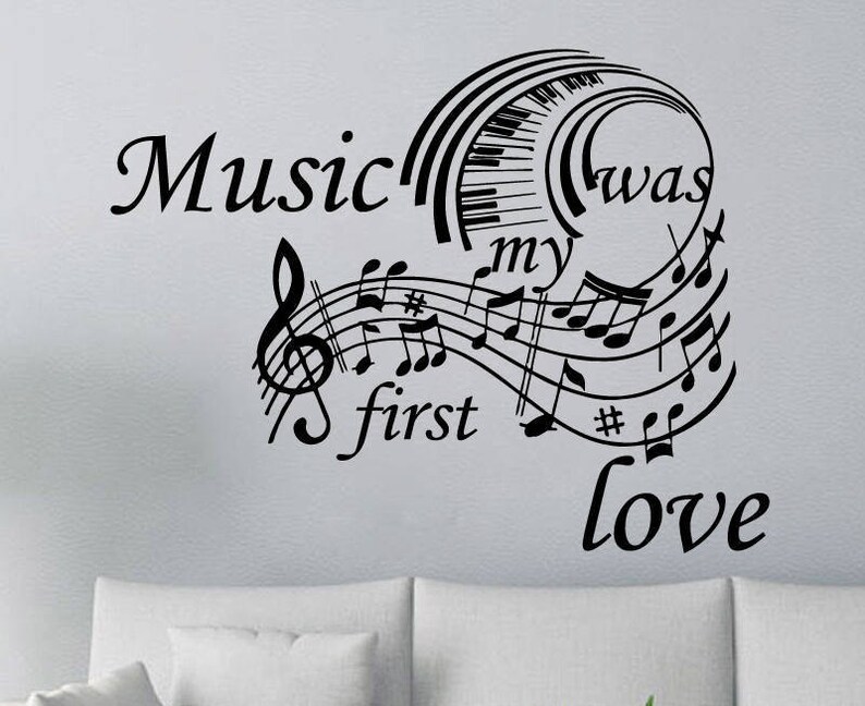 Music Quote Vinyl Wall Decal Wall Decals Stickers Treble Etsy