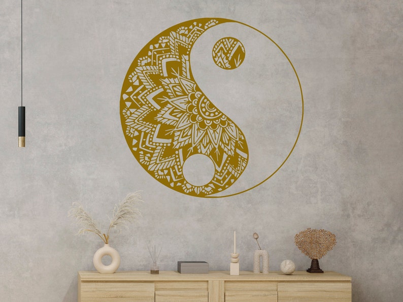 Mandala Wall Vinyl Decal Mandala Stickers Yin Yang Decals Etsy