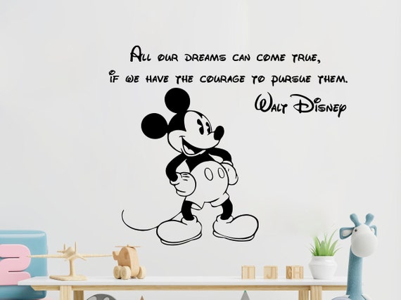 Mickey Mouse Decal - Wall Decals All Our Dreams Quote - Vinyl Stickers - Nursery Decor - Mickey Mouse Wall Art Stickers - Kids Bedroom SM87