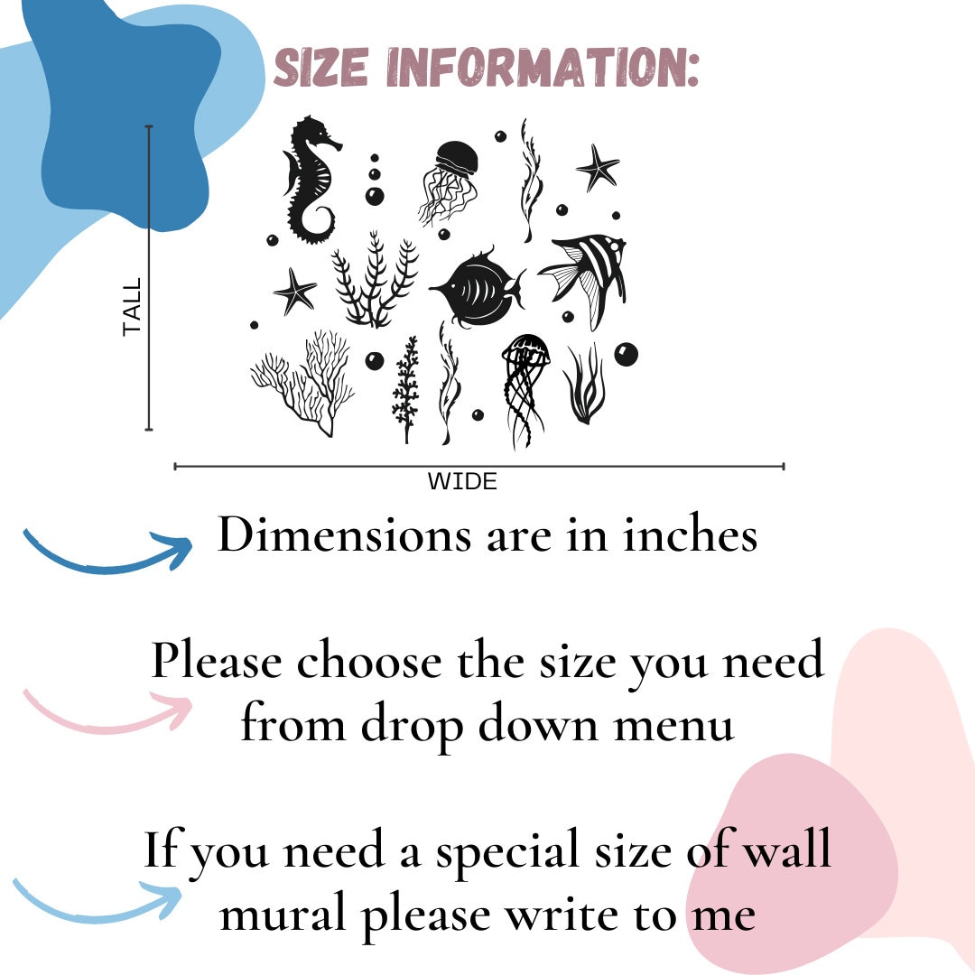 Fish Wall Decals - Sea Life Vinyl Sticker - Shells Nautical Decals ...