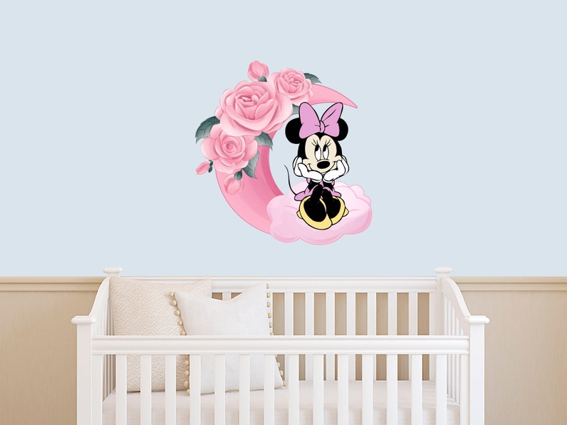 Minnie Mouse Wall Decal Fullcolored Decals for Nursery Vinyl Etsy