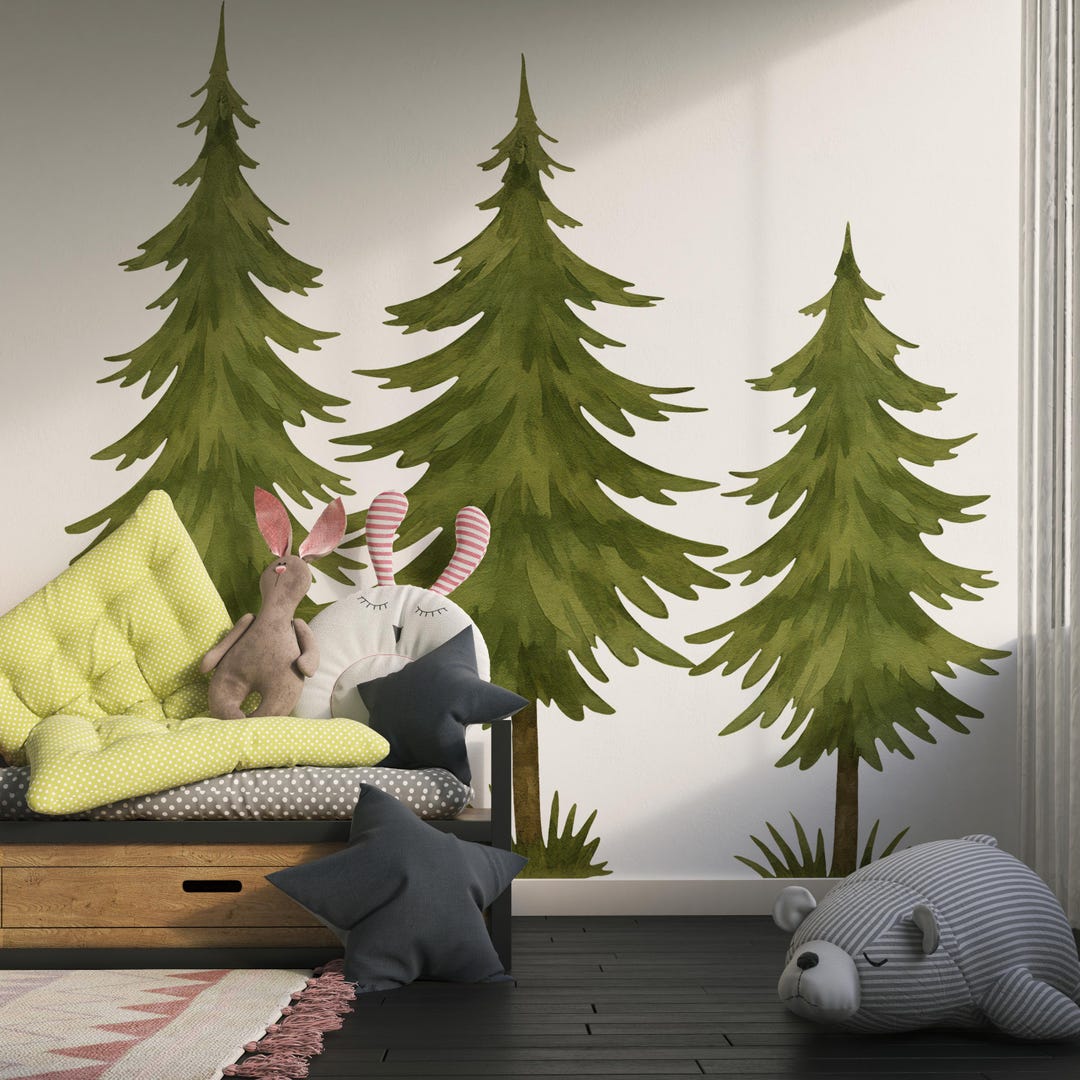 Removable Forest Tree Wall Mural Decal for Nursery Bedroom or Living ...