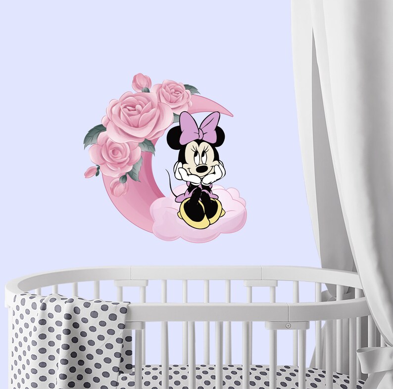 Minnie Mouse Wall Decal Fullcolored Decals for Nursery Vinyl Etsy