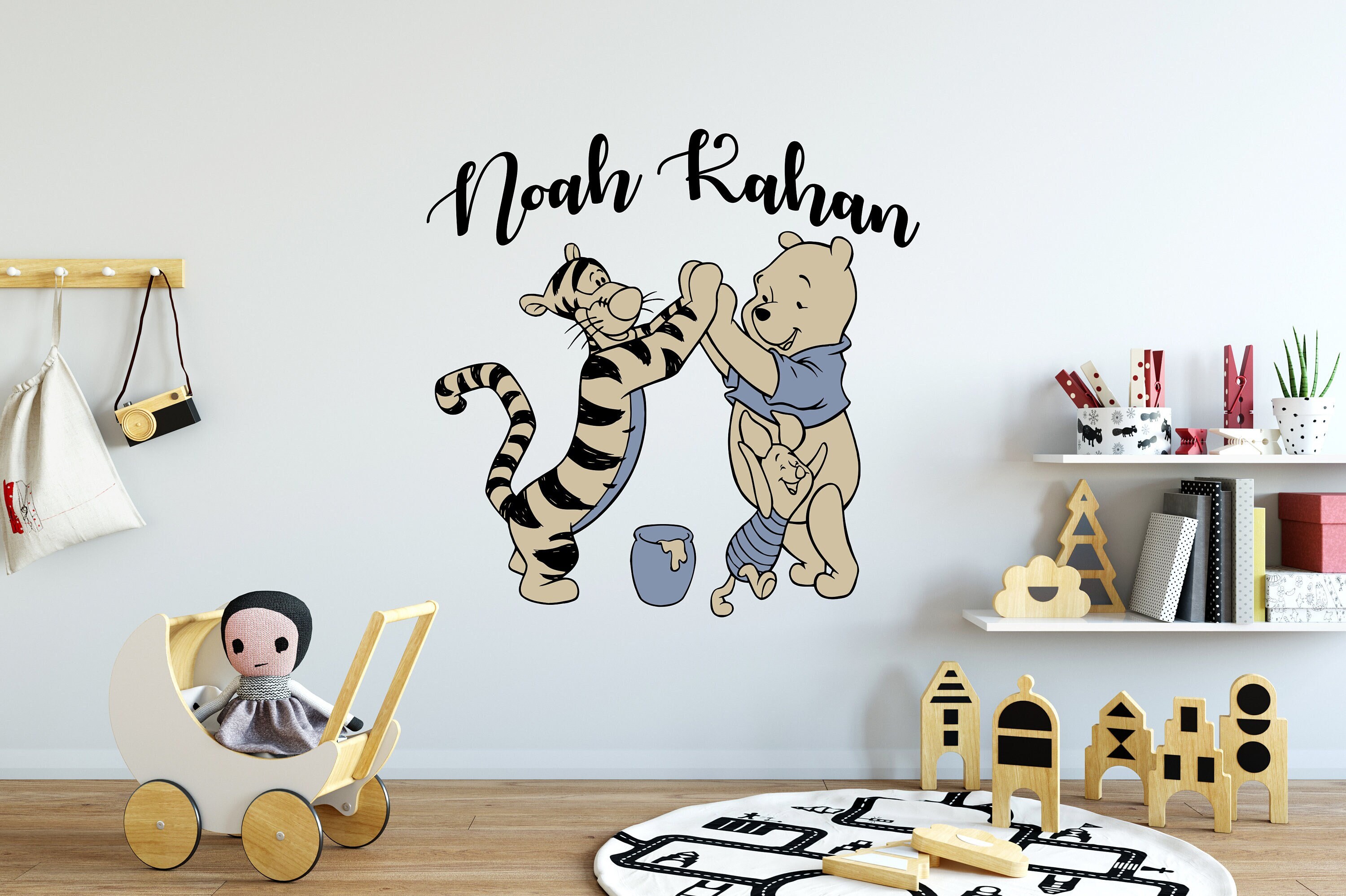 Name Wall Decals Winnie the Pooh Wall Decal Nursery Winnie Etsy