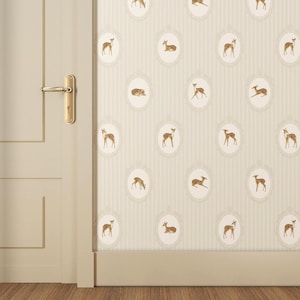 Boho DIY peel and stick wallpaper, nursery deer pattern boy playroom toddler wall accent self adhesive decor paper