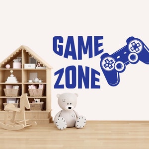 Gaming Zone Wall Decal. Video Game Logo Sticker. Gamer Decoration for Boys Room. Playroom Wall Decor. Joystick Decals. Game Zone Decal Sm260
