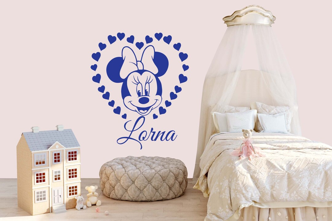 Girl Name Decal - Custom Name - Minnie Mouse Vinyl Sticker - Girls Room ...