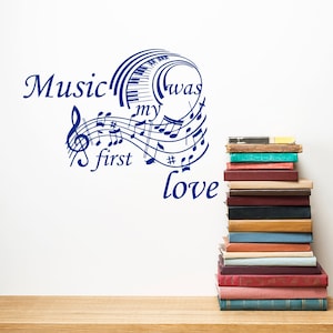 Music Vinyl Decal - Music Wall Decals - Treble Clef - Music Notes Decal - Art Home Decor - Quotes About Music - Home Decor - Eco Decals SM18