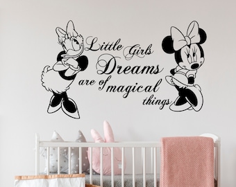 Wandtattoo Minnie Maus - Minnie Maus und Gänseblümchen Aufkleber - Vinyl Aufkleber - Kinderzimmer Dekor - Mädchen Schlafzimmer - Wall Art SM246