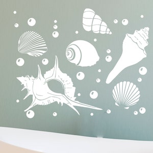 Wandaufkleber Muscheln - Sea Life Vinyl Aufkleber - Muscheln Nautische Aufkleber - Ozean Aufkleber - Tier - Nautische Meer - Badezimmer SM163