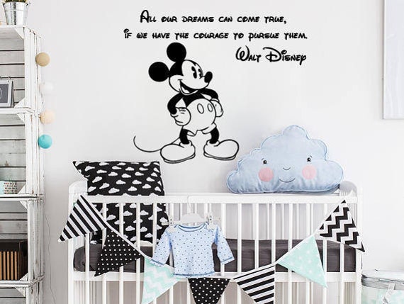 Wall Decals All Our Dreams Quote Mickey Mouse Decal Vinyl Etsy