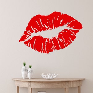 Beauty Salon Red Lips Wall Decal - Sexy Lips - Wall Art Mural - Make Up Fashion Cosmetics - Vinyl Stickers - Wall Decal Girl Room SM100
