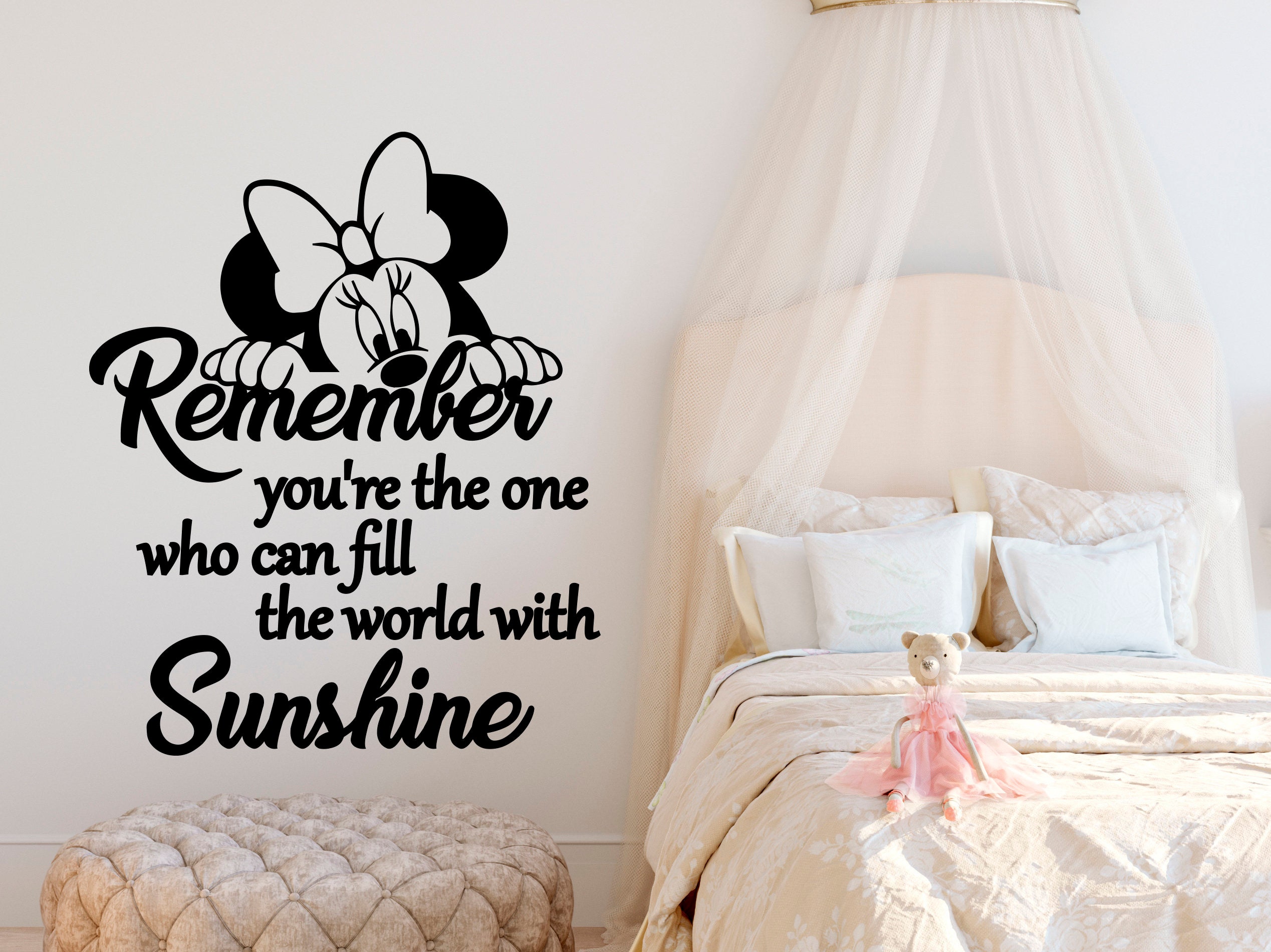 Minnie Mouse Wall Decal Minnie Mouse Quotes Home Vinyl Etsy