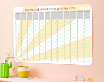 2024 This Year Sunshine Wall Planner - 2024 Wall Planner - A2 Wall Planner 2024 - Rainbow Wall Planner - 2024 Wall Calendar