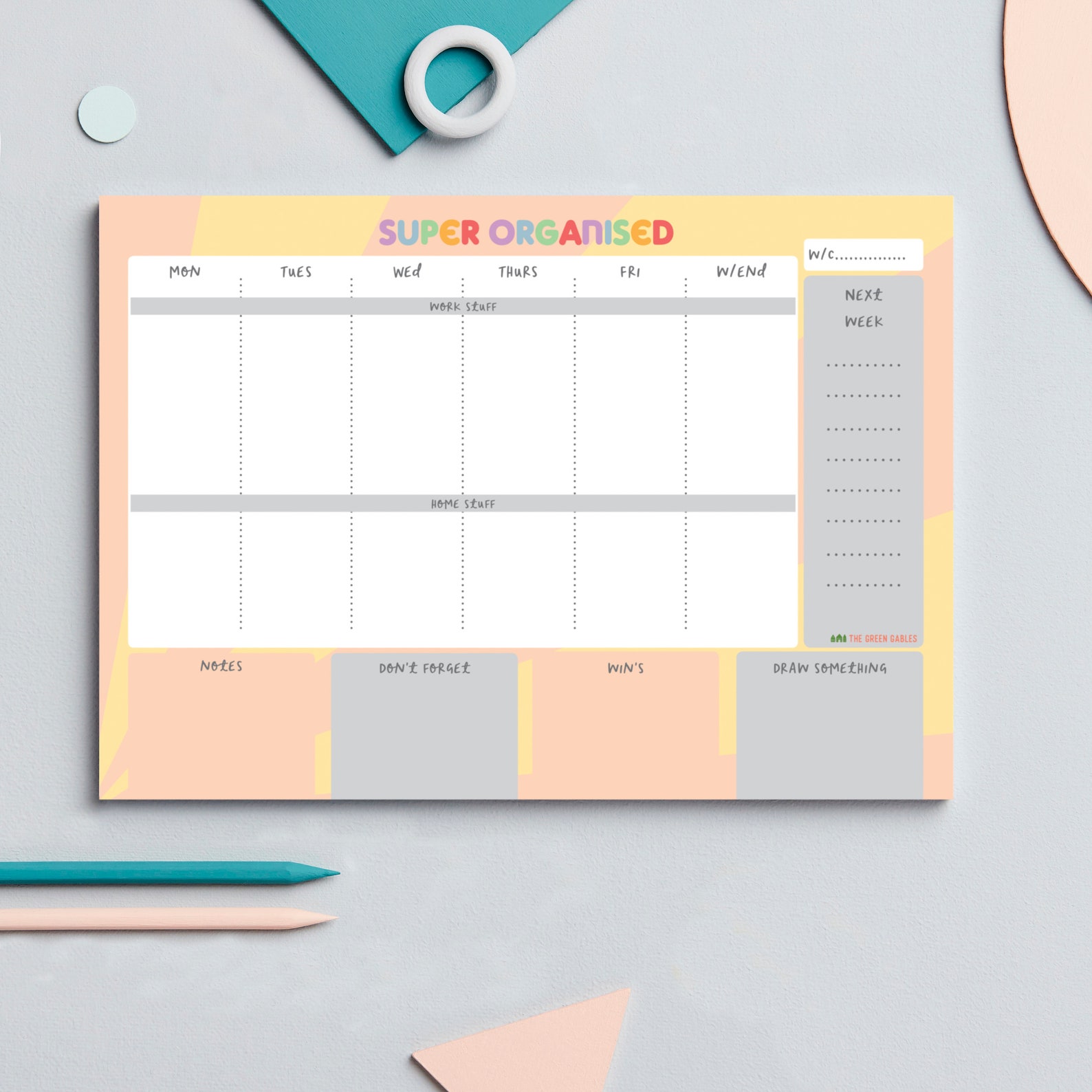 Super Weekly Desk Pad - Weekly Planner Pad – Desk Planner – A4 Weekly Planner – Planner Pad ...