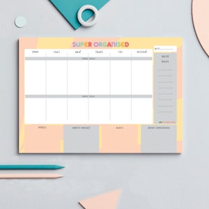 Super Weekly Desk Pad - Weekly Planner Pad – Desk Planner – A4 Weekly Planner – Planner Pad – Desk Notepad