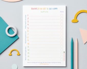 Today's To Do List Note Pad – To Do List Notepad – Things To Do – List Pad - Organiser – Planner pad – Eco Friendly Stationery