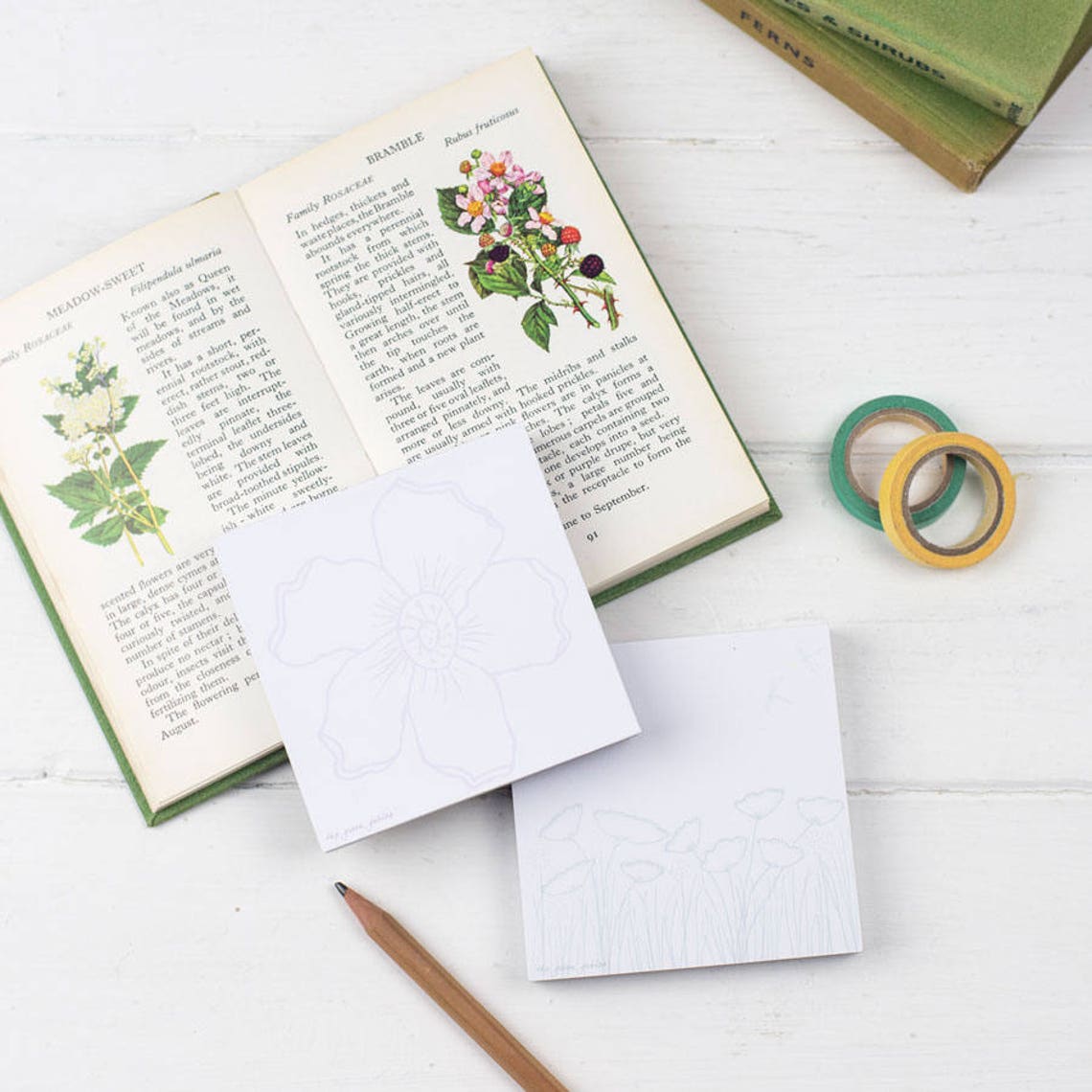 Botanical Notepad Botanical Notepad Set – Floral Illustration, Recycled Paper - Etsy UK