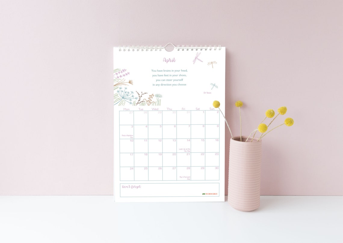 2024 Botanical Wall Calendar A4 A4 Calendar 2024 Family Planner