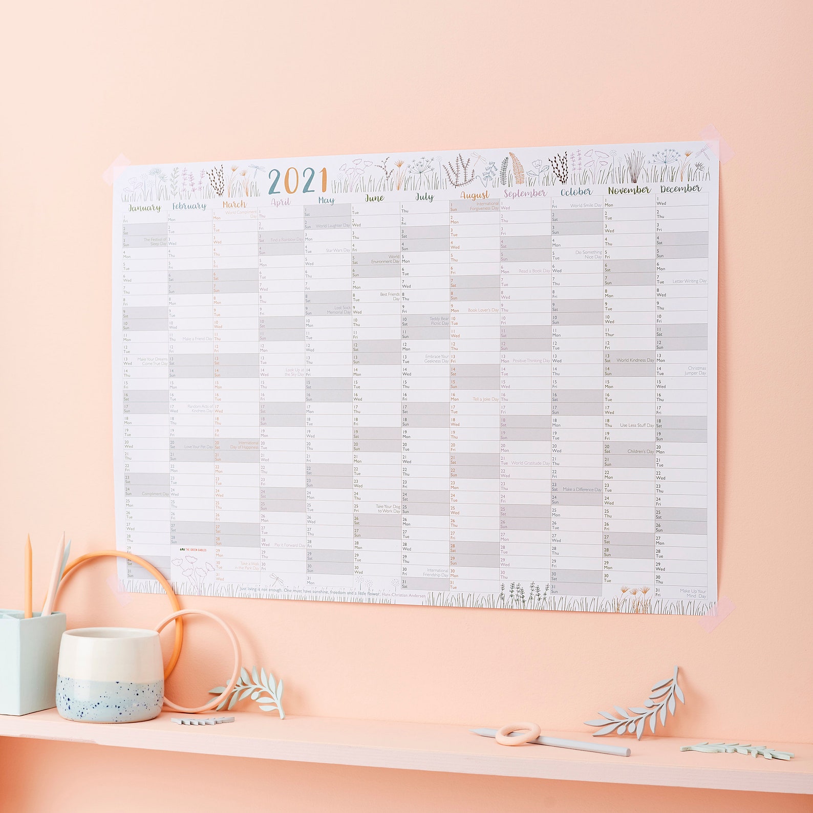 2021 Botanical Wall Planner 2021 Wall Calendar 2021 Family | Etsy