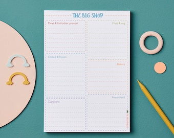 Shopping List Notepad – Big Shop Notepad - To Do List Notepad – Meal Planning – Organiser– Shopping Planner – Notepad- A5