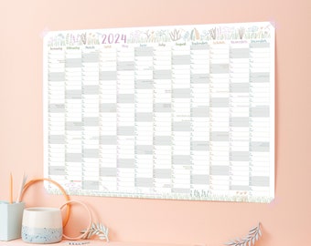 2024 Botanical Wall Planner - 2024 Wall Calendar - 2024 Family Wall Planner - Planning - A2