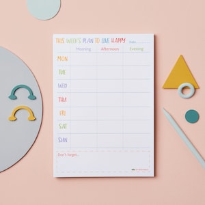 Live Happy Weekly Planner Notepad – Weekly Planner – To Do List Notepad – Planner Pad – Happy Living