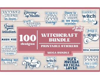 Witchcraft Stickers Bundle | 100 PNG Designs (Digital Download)
