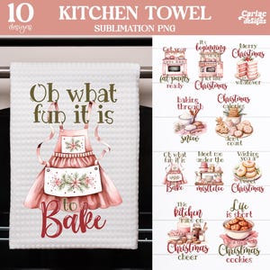 Kitchen Towel Sublimation, Christmas Kitchen Towel Bundle, tea towel sublimation bundle, pot holder sublimation designs, baking designs