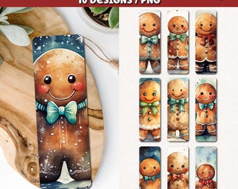 Gingerbread Man Printable Bookmarks, Christmas Printable Bookmark (Digital Download)