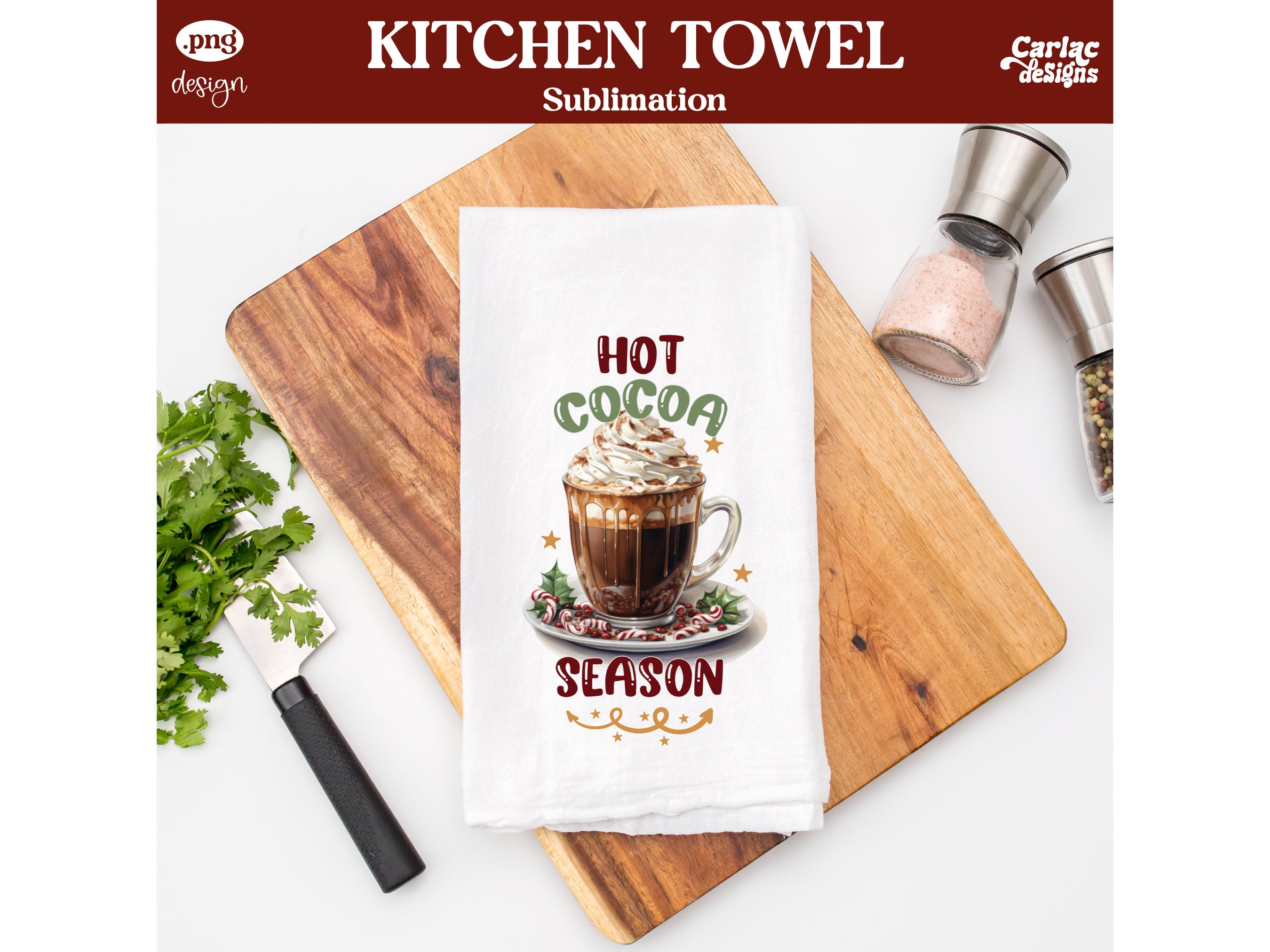 Hot Chocolate Season Merry Christmas Tea Dish Towel - Winter Tea Towel –  Lazy Gator Tees