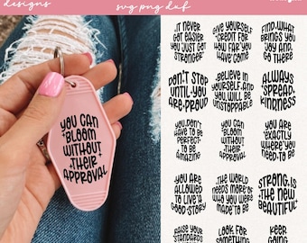 May include: A set of 15 inspirational quotes in black text on a white background. The quotes are arranged in a grid pattern and include phrases like "You can bloom without their approval" and "Strong is the new beautiful".