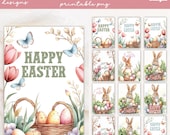 Happy Easter Printable Cards Bundle, Easter Cards, Easter Wishes Printable Cards, Ester Bunny Cards, -- Digital Download --