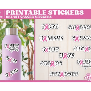 Breast Cancer Stickers | Cancer Awareness Bundle | Print and Cut stickers bundle | Vol1 -- Digital Download --
