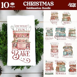 Kitchen Towel Sublimation, Christmas Kitchen Towel, tea towel sublimation designs, retro kitchen towel sublimation designs