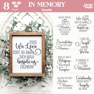 In Memory of SVG, Memorial SVG, Remembrance Bundle, Miss you SVG, In memory sign svg, Cut File for Cricut