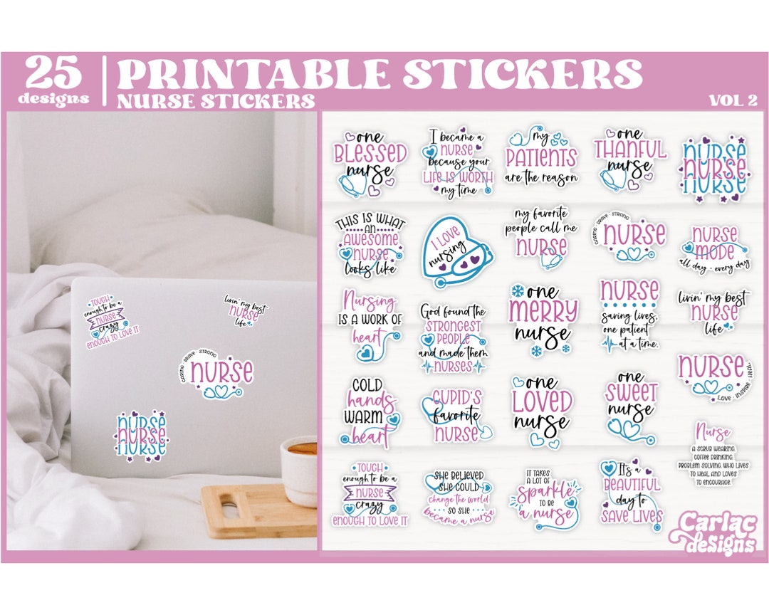 Nurse Stickers Bundle Funny Nurse Stickers Bundle Nurse Etsy
