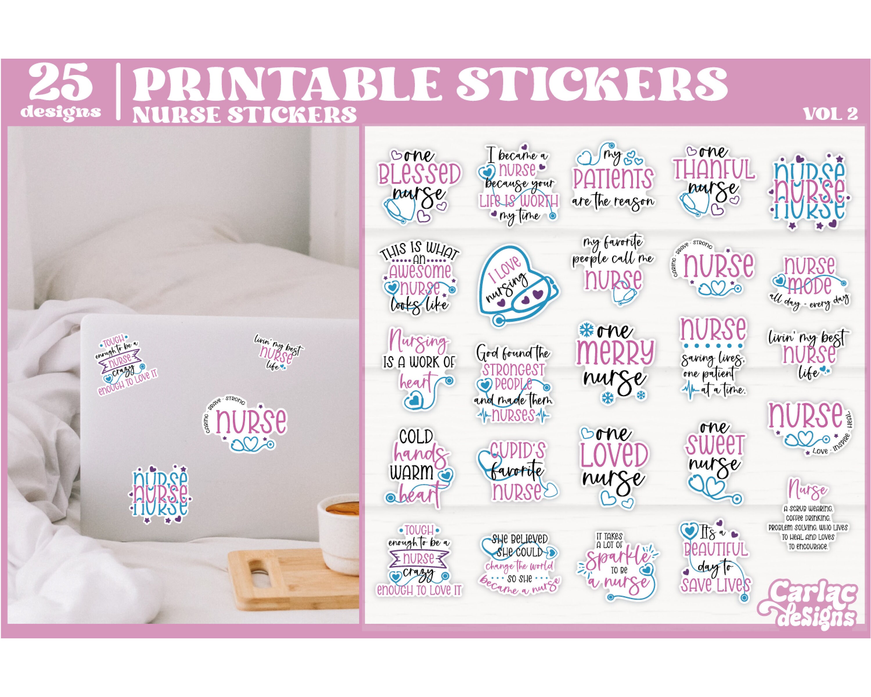 Nurse Stickers Bundle, Funny Nurse Stickers