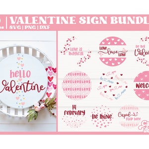 Ensemble SVG signe rond de la Saint-Valentin | Signe rond de la Saint-Valentin SVG | Signe rond SVG pour machines de découpe--Téléchargement numérique--