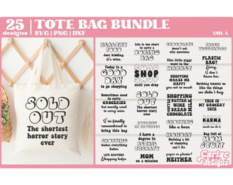 Paquete SVG de bolsas de mano divertidas / Diseños de compras sarcásticos (descarga digital)
