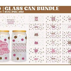 Funny Coffee Glass Can Wrap SVG, Coffee Glass Can Wrap, Glass Can Wrap SVG, coffe lover svg, caffeine svg, Cut File for Cricut