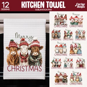 Sublimação de toalhas de cozinha, toalhas de cozinha de Natal, designs de sublimação de toalhas de chá, designs de sublimação de toalhas de cozinha retrô