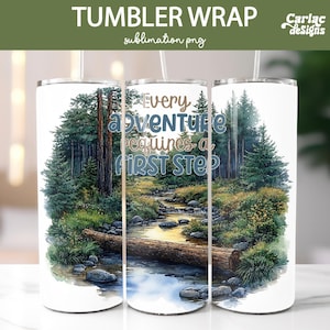 Camping Tumbler Wrap Sublimation, 20oz Skinny Tumbler Sublimation, Travel Tumbler Wrap, Adventure Tumbler Wrap, Mountains Tumbler Wrap