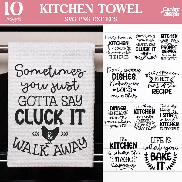 Funny Kitchen Towel SVG Bundle, Funny Kitchen SVG, Funny Tea Towel Sublimation, Kitchen Towel Sublimation, Cut File for Cricut