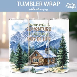Camping Tumbler Wrap Sublimation, 20oz Skinny Tumbler Sublimation, Travel Tumbler Wrap, Adventure Tumbler Wrap, Mountains Tumbler Wrap