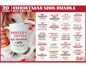 Funny Christmas Mug SVG Bundle, Hot Chocolate Mug, Christmas SVG and Sublimation Designs, Cut File for Cricut